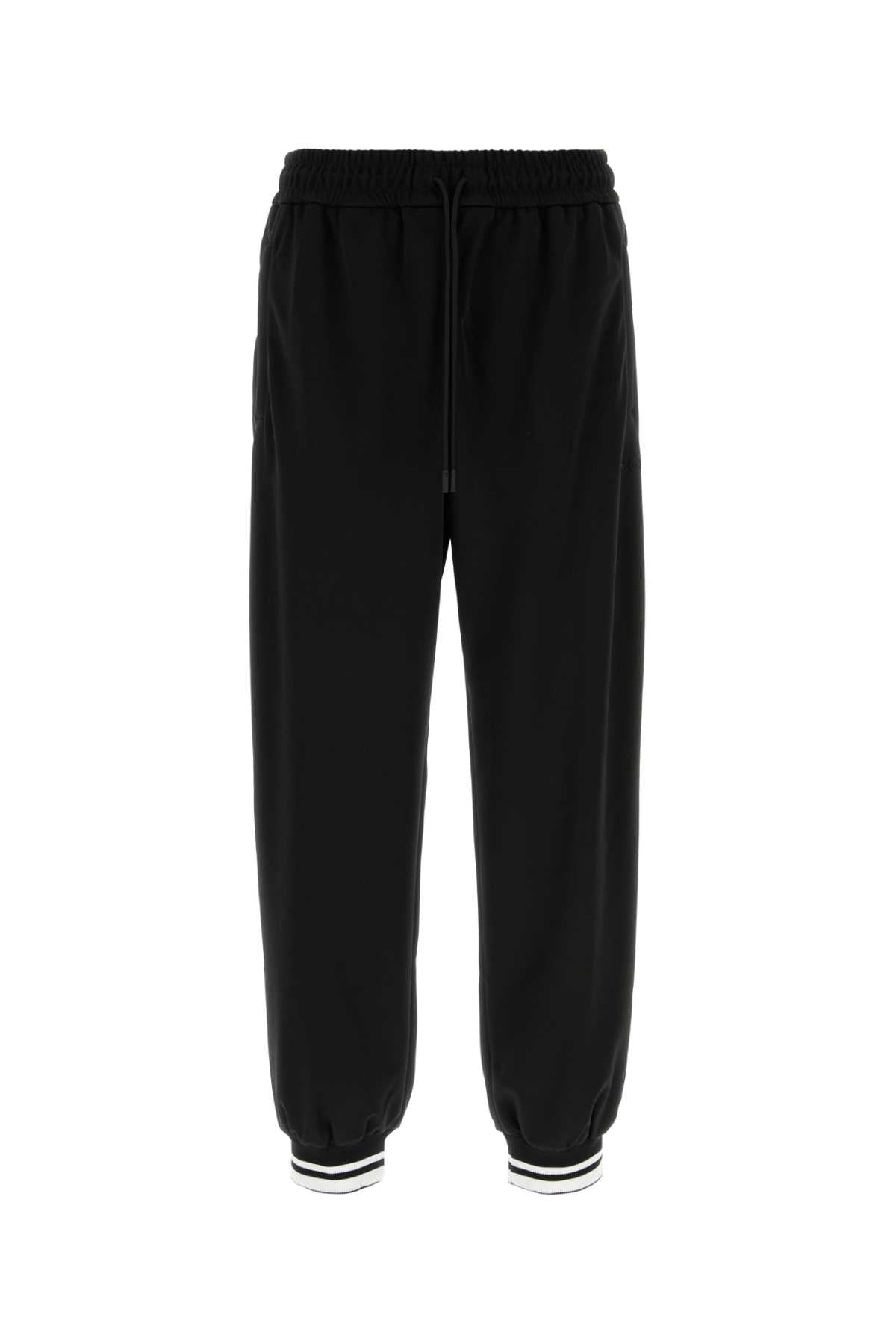 Black Polyester Joggers Blackmix Pantaloni