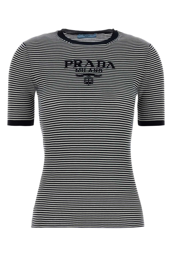 Prada 100% Recycled silk t-shirt in black