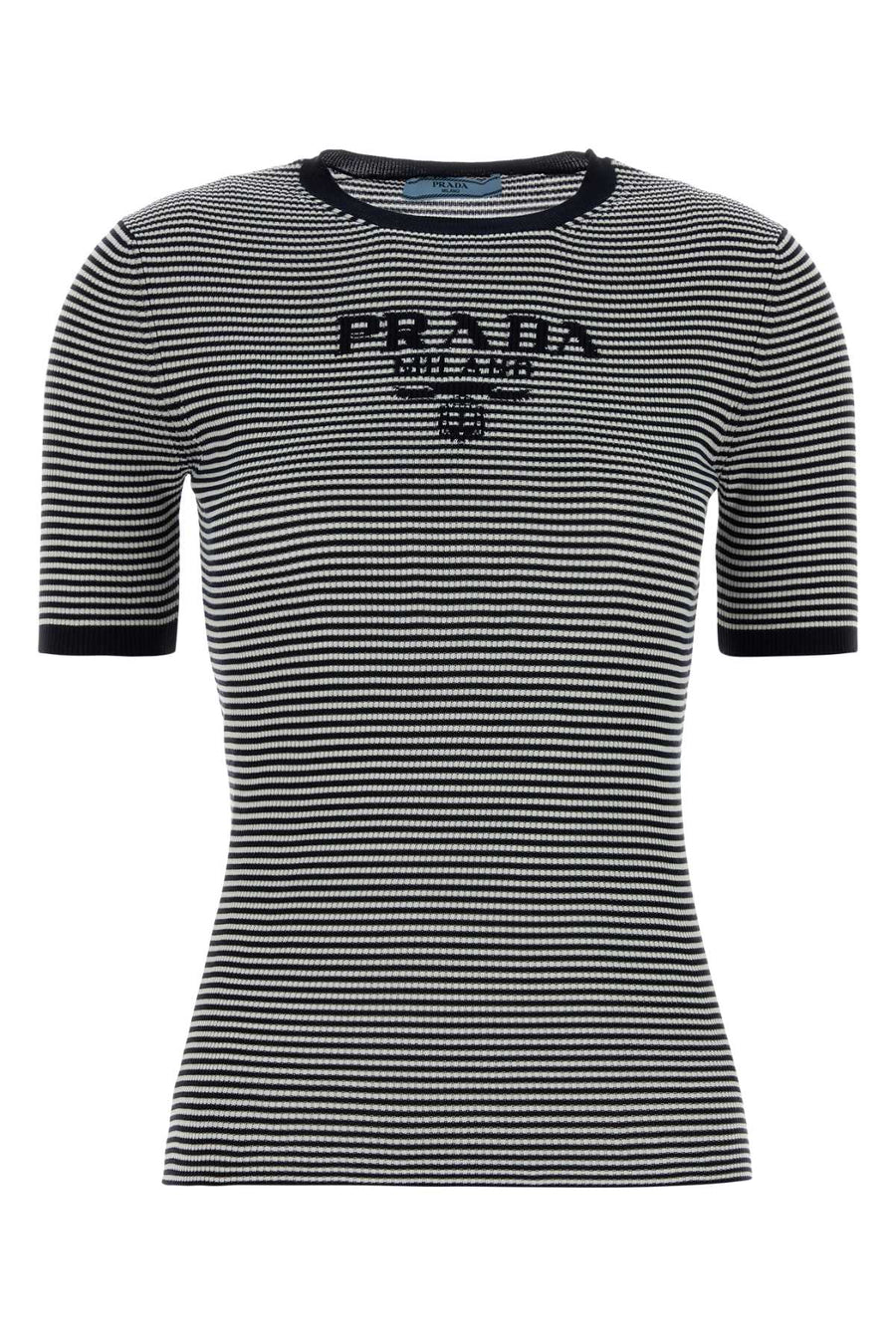 Prada 100% Recycled silk t-shirt in black