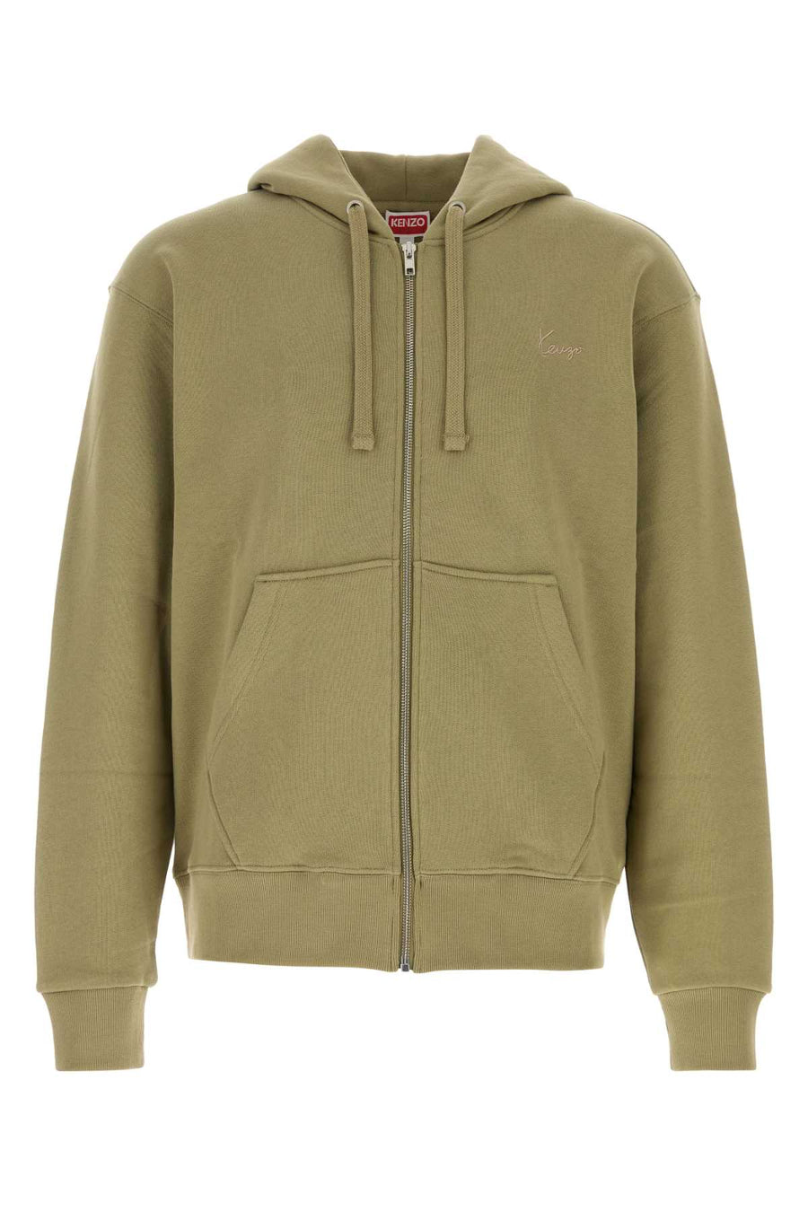 Kenzo Signature 100% Cotton hoodie in khaki