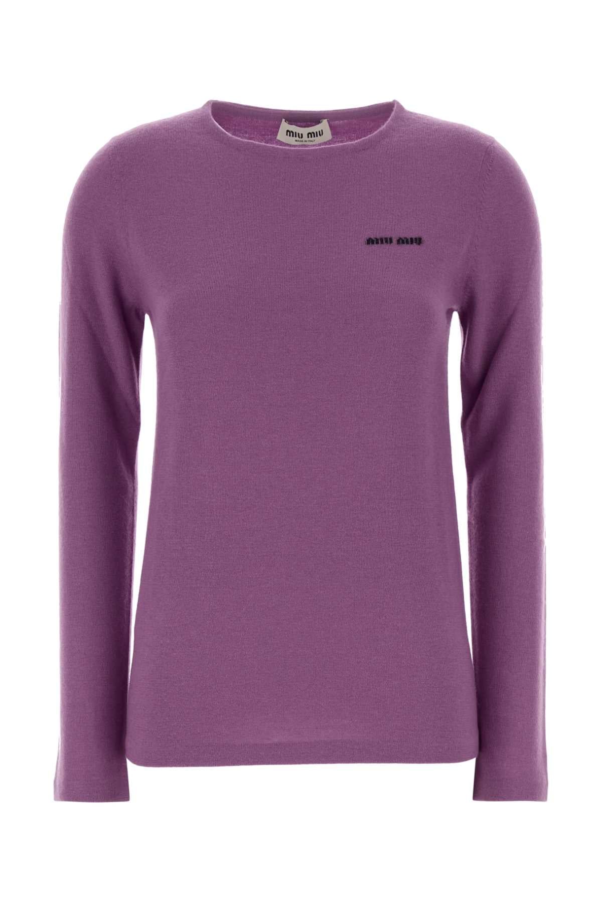 Purple Wool Blend Sweater Glicine Sews Maglieria