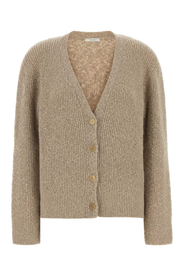 The Row Cardigan 100% Cashmere cardigan in beige