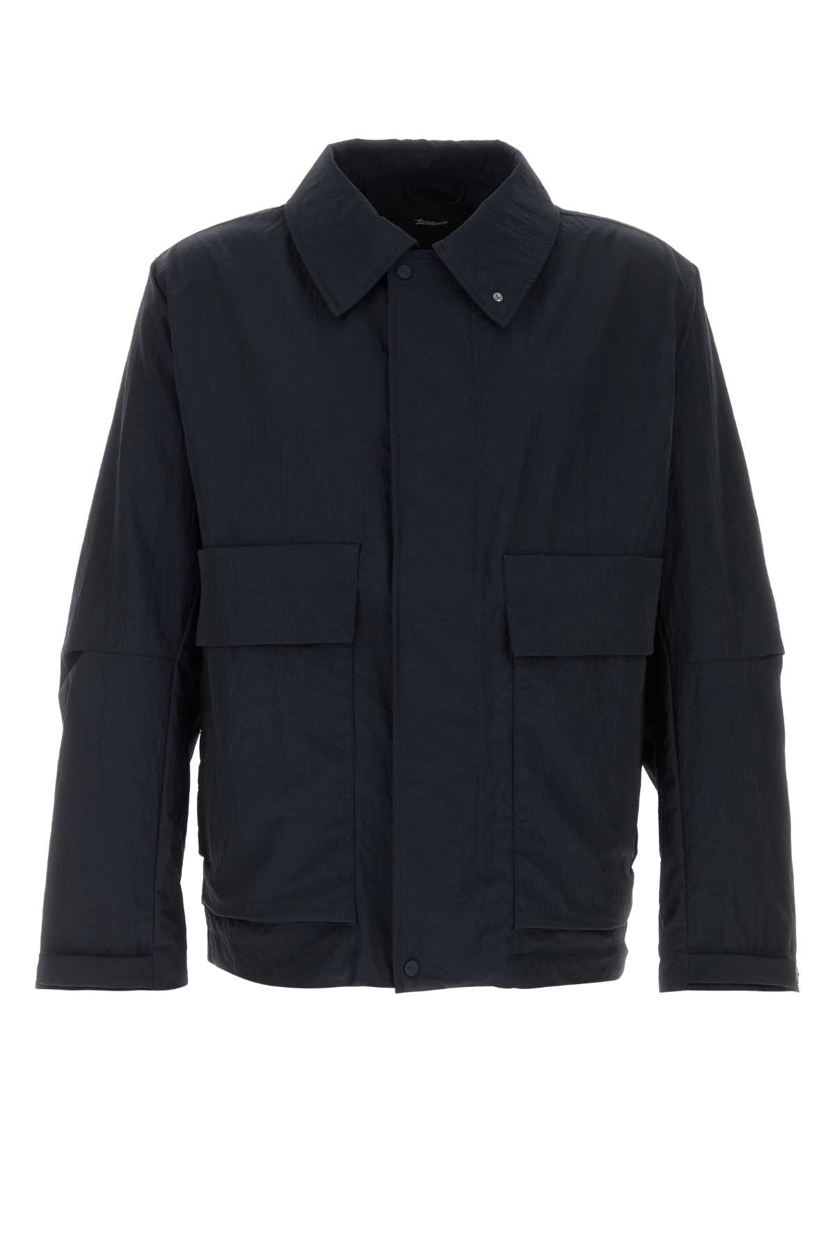 Navy Blue Nylon Jacket Blunavy Camicie