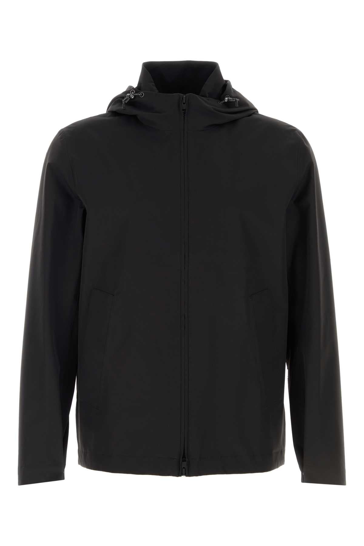 Black Polyester Jacket Exterior: Giubbini