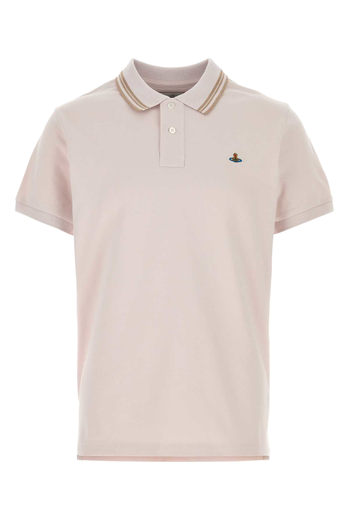 Powder Pink Piquet Polo Shirt Lilacash Exterior: Cotton