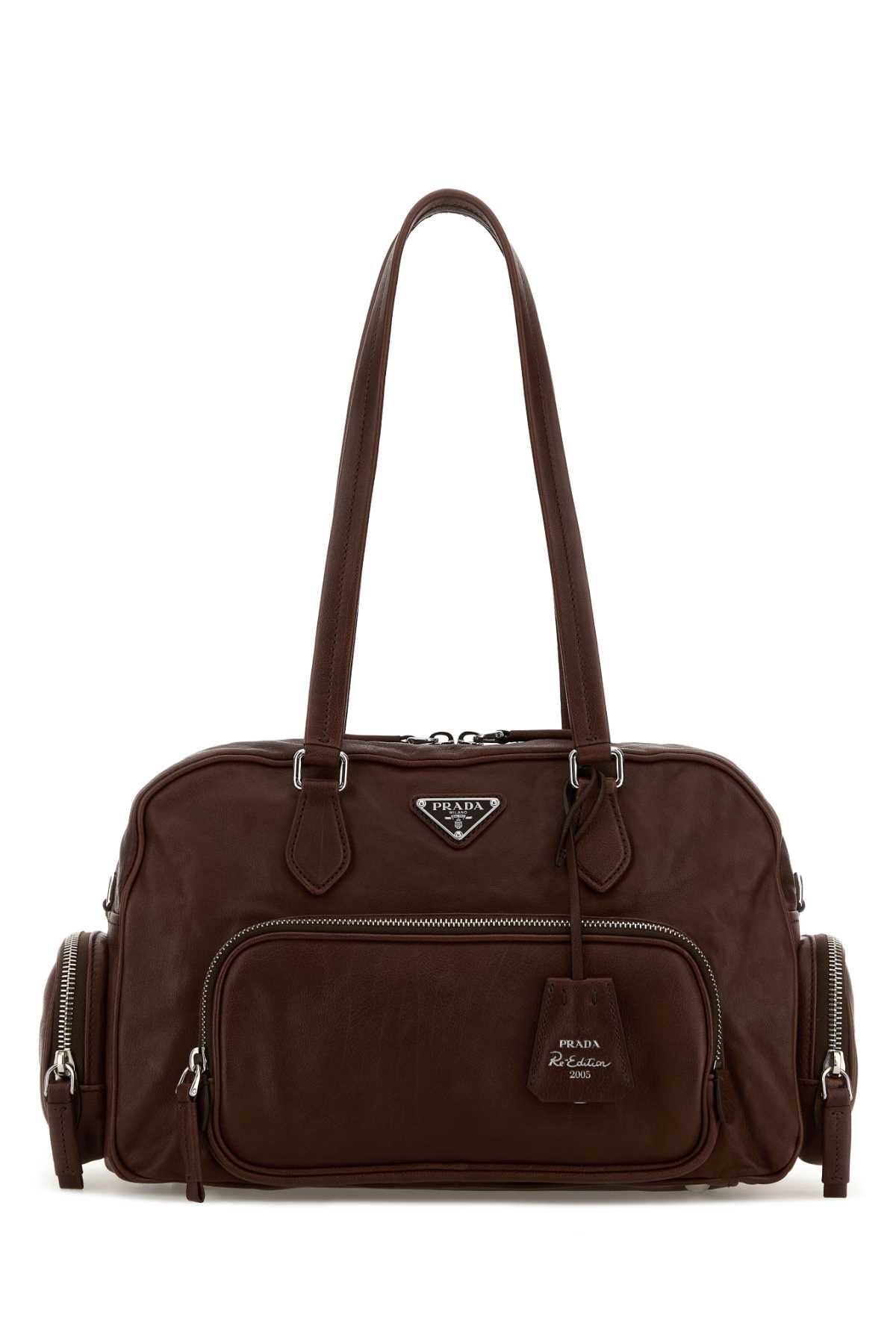 Chocolate Leather Shoulder Bag Cacao Borse A Mano