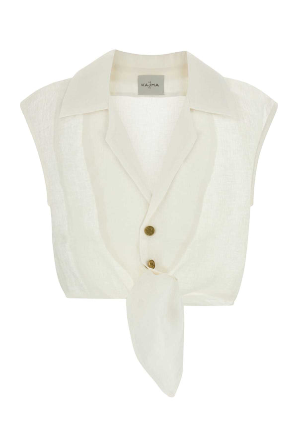 Le Kasha 100% Organic Linen shirt in white