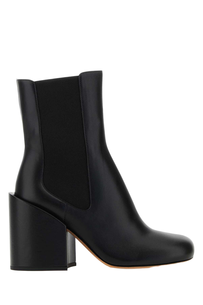 Black Leather Etra Ankle Boots Nero Stivali