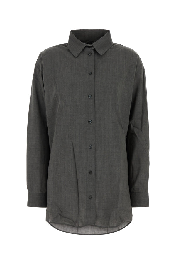 Jacquemus Chemise 98% Virgin Wool shirt in gray