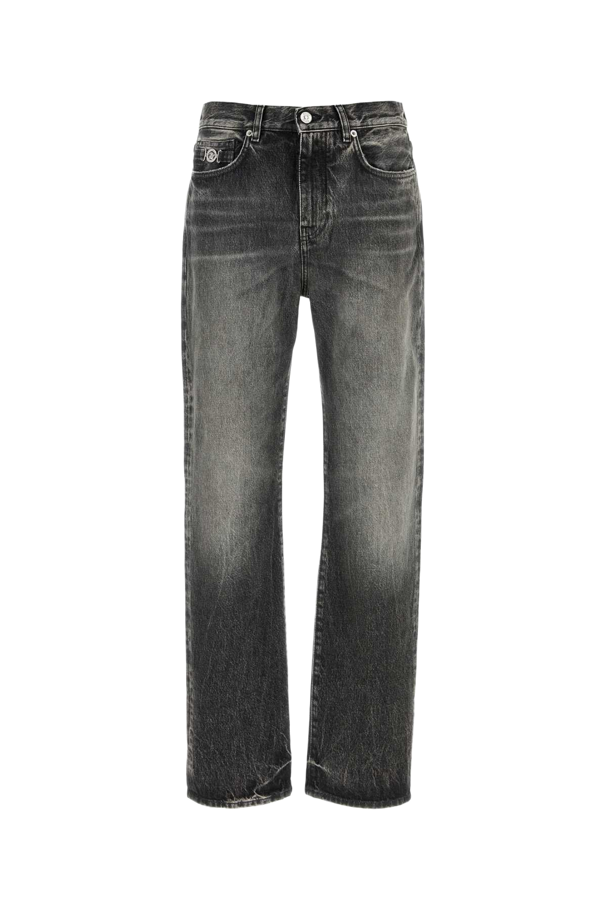 Black Denim Jeans Mediumgrey Exterior: Cotton
