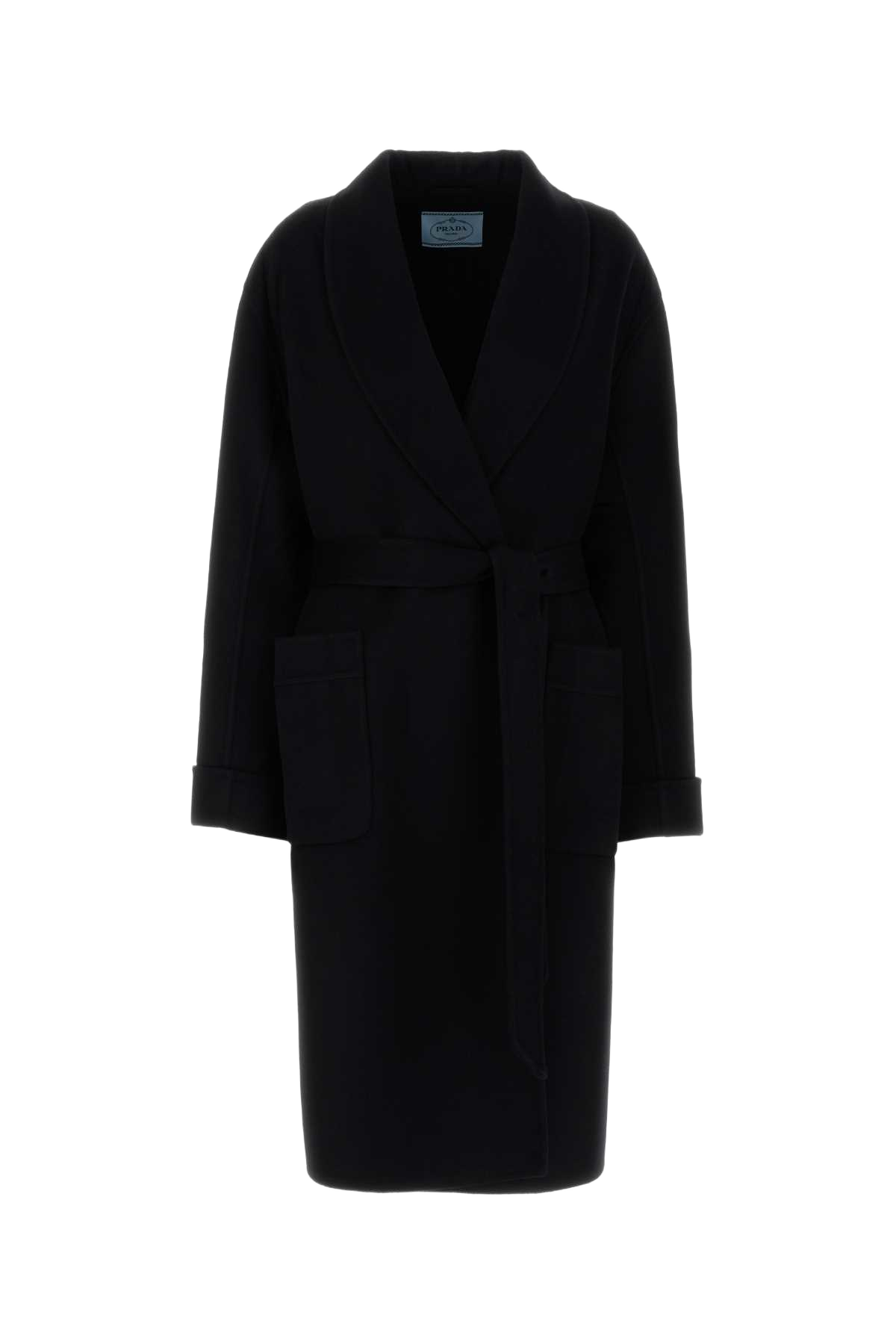 Black Wool Blend Coat Nero Wswv Cappotti