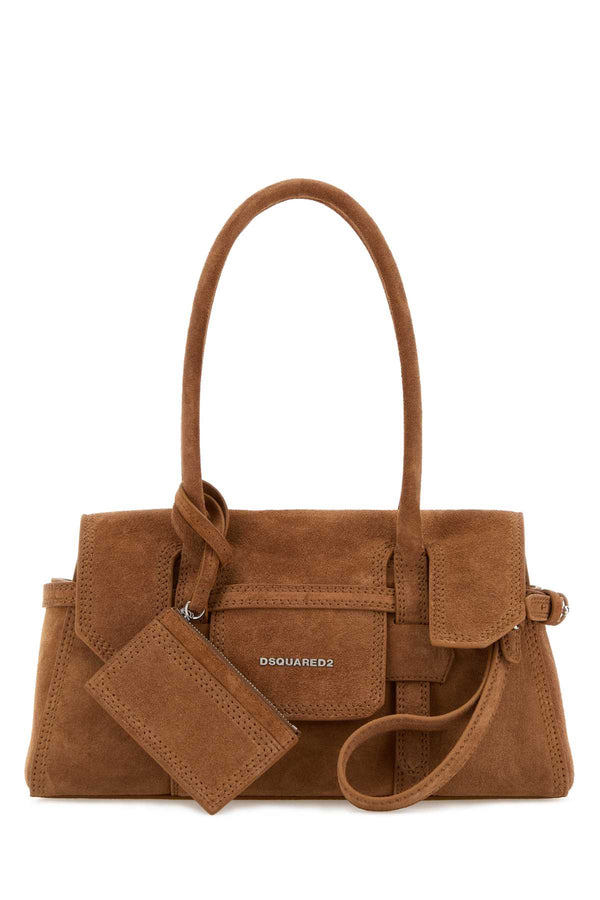 Dsquared2 Shoulder Exterior: 100% Suede shoulder bag in tan