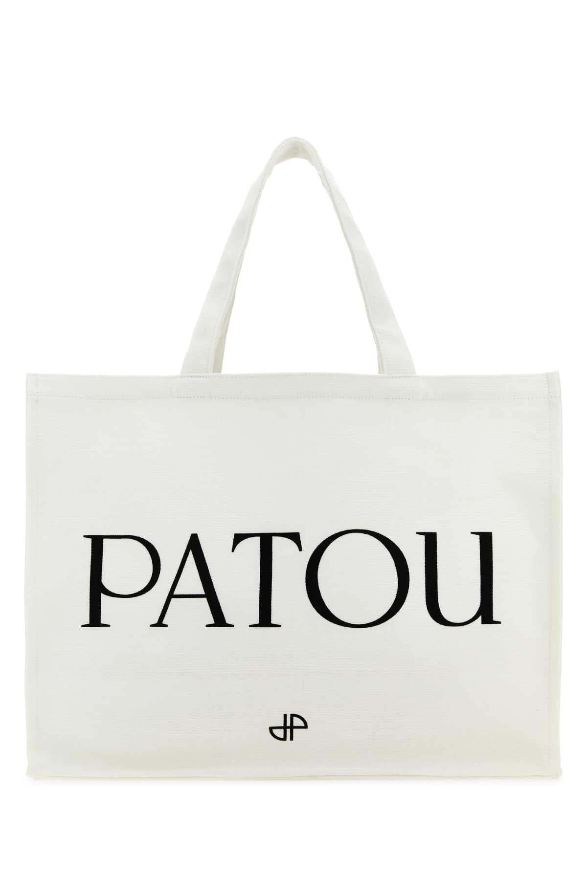 White Cotton Shopping Bag 090c Exterior: Borse A Mano