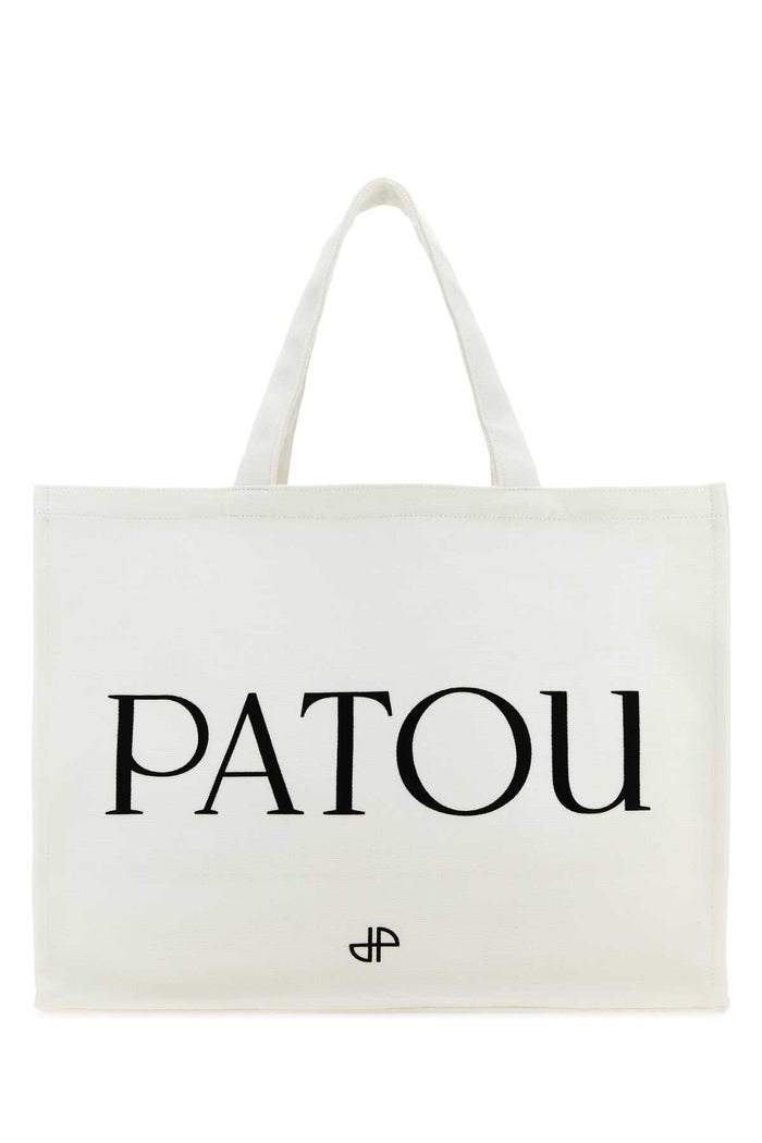 White Cotton Shopping Bag 090c Exterior: Borse A Mano