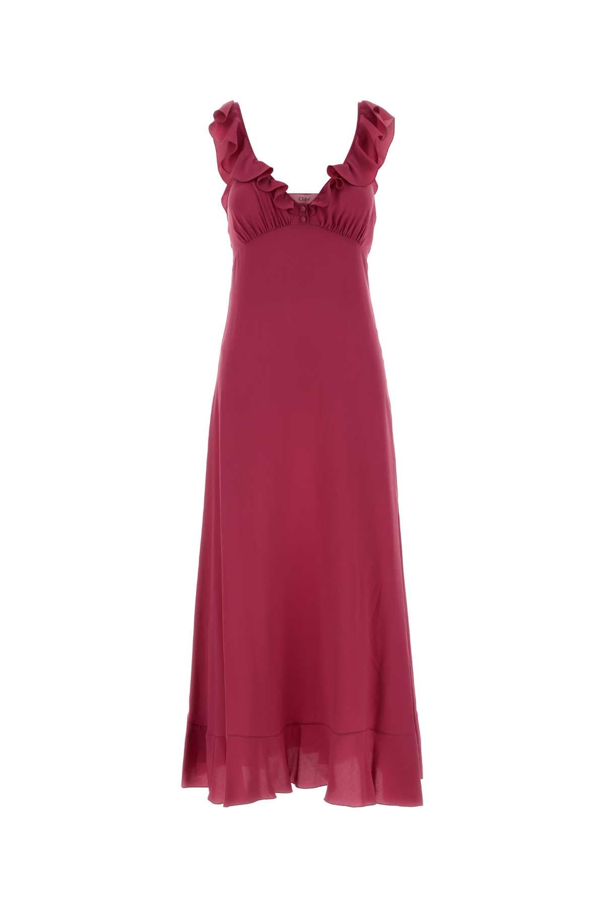 Tyrian Purple Crepe Dress Divinered Outer Shell: Silk Abiti