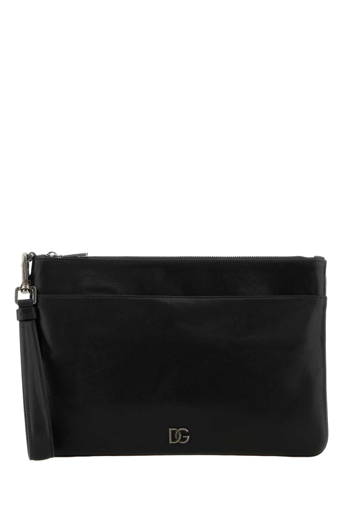 Black Leather Clutch Nero Vitello