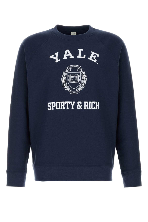 Sporty & Rich Soft 50% Cotton sweatshirt in navy