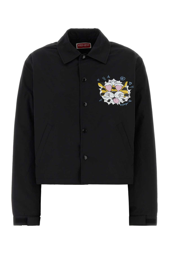 Black Cotton Blend Jacket Giubbini