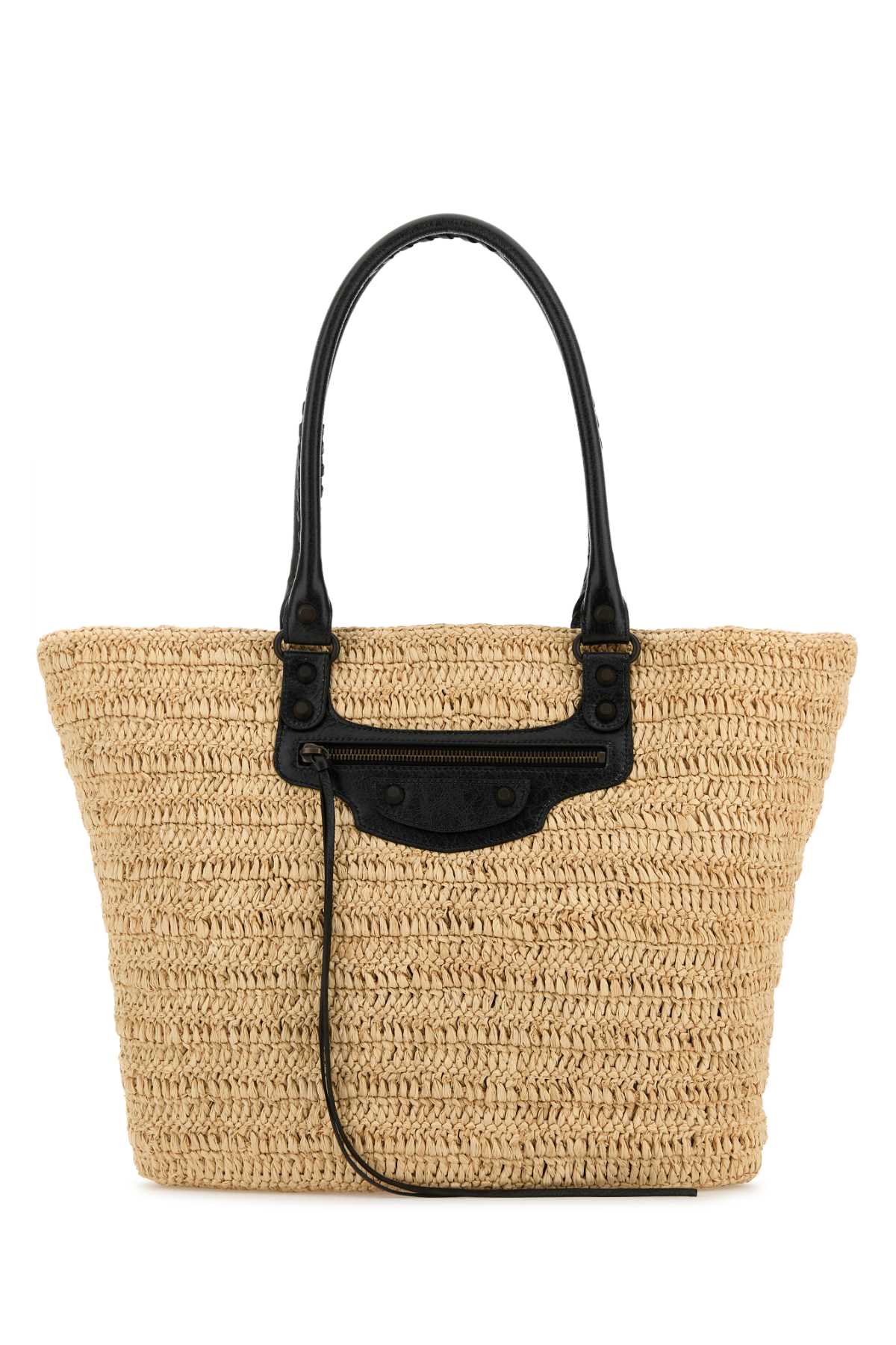Raffia Medium Le City Shopping Bag Natural/black Borse A Mano
