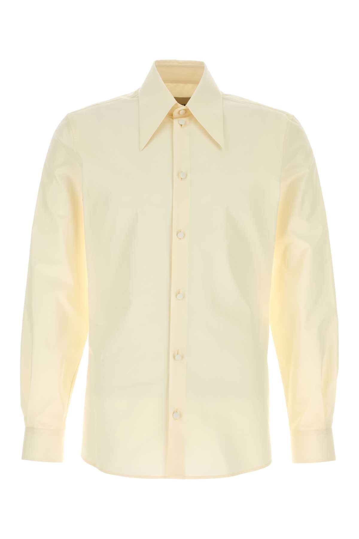 Cream Poplin Shirt Avorio Exterior: Cotton Camicie