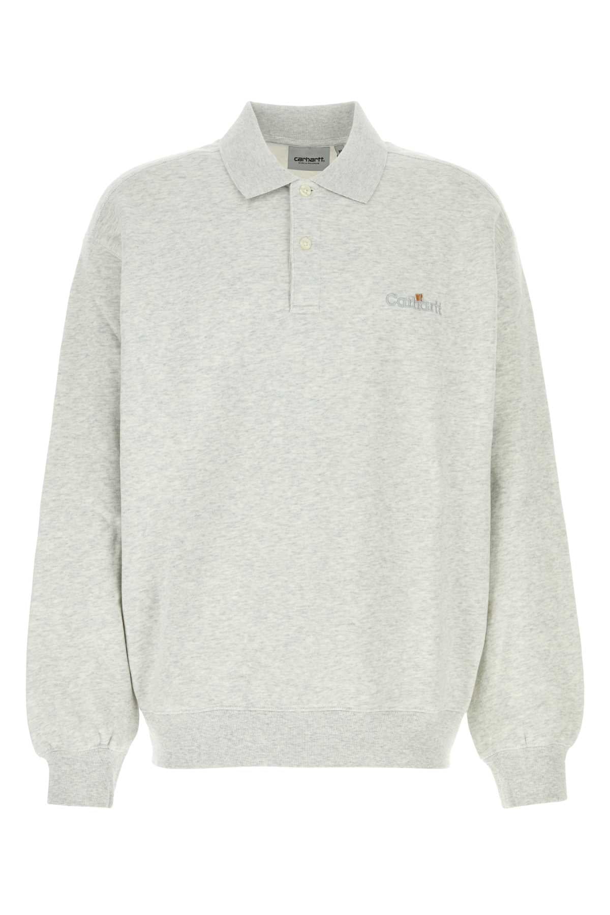 Melange Grey Cotton Wip Label Polo Sweat Ashheather Exterior: Felpe