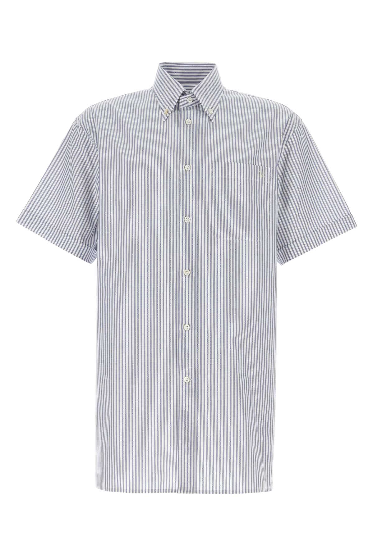Embroidered Oxford Shirt Rigabiancoblu Exterior: Cotton Camicie