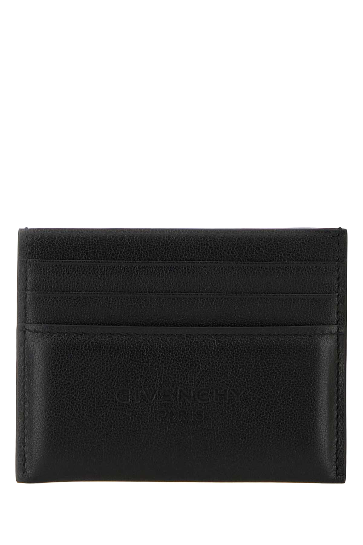 Black Leather Card Holder Exterior: Calf Portafogli