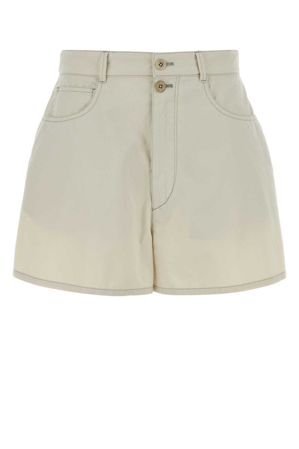 Lemaire Exterior: 100% Cotton bermuda shorts in beige