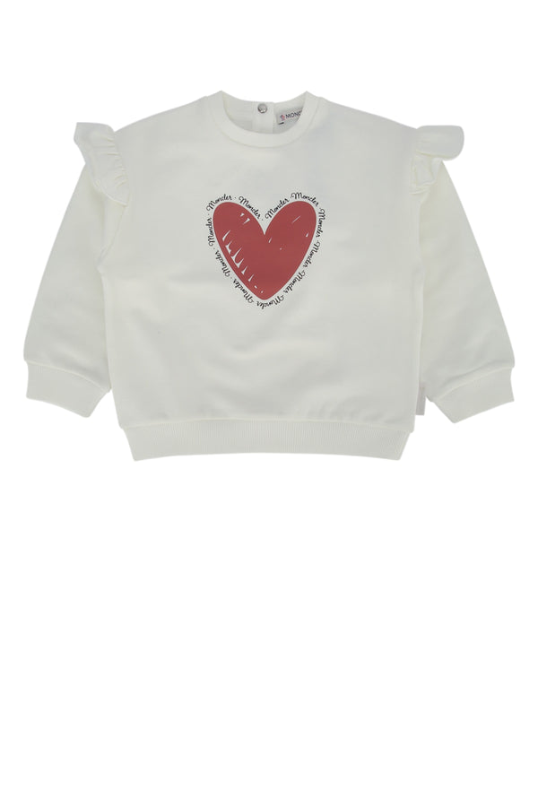 Moncler Jr Cotton sweatshirt in white