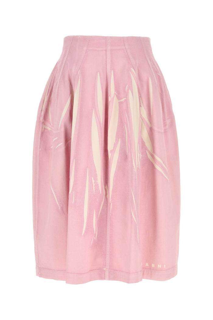 Pink Denim Skirt Gummy Exterior: Cotton Gonne