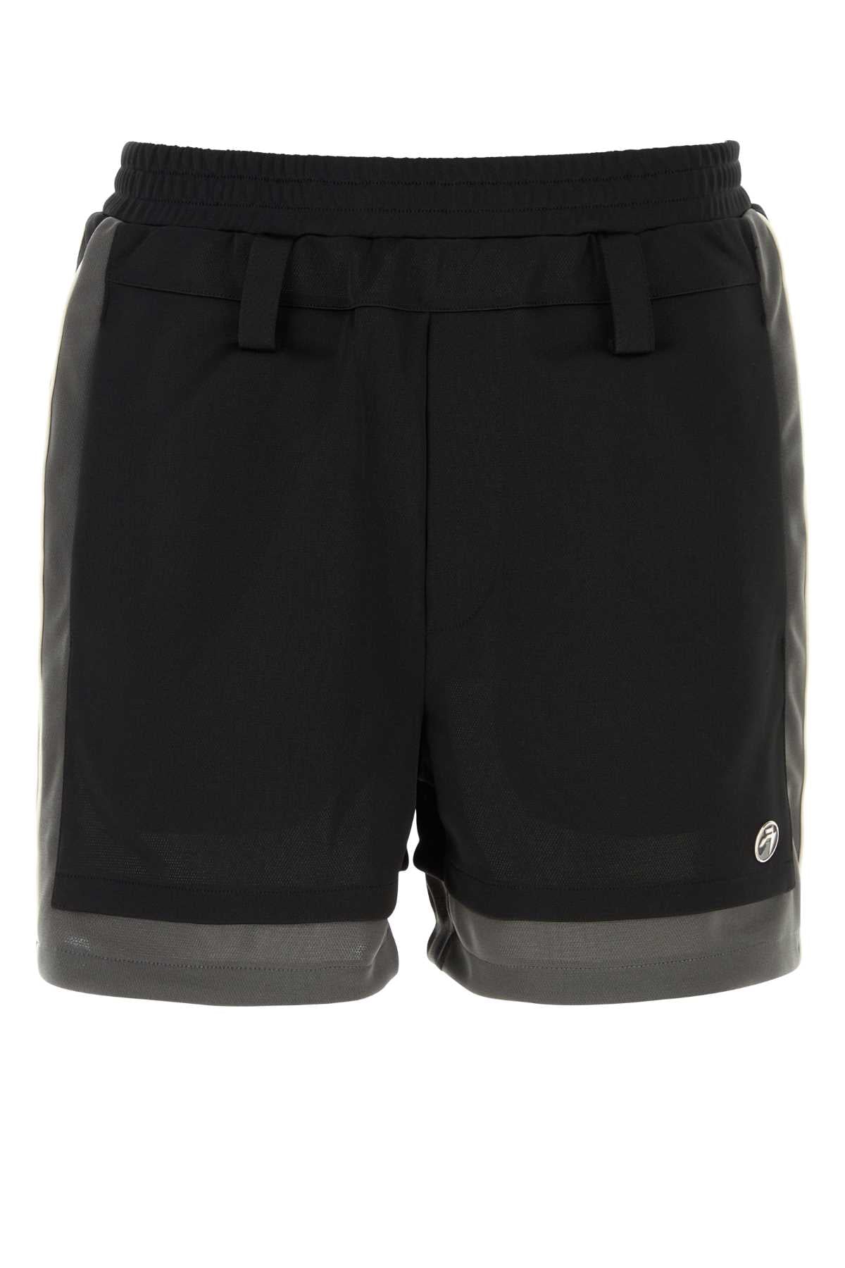 Black Polyester Bermuda Shorts Rabbit Exterior