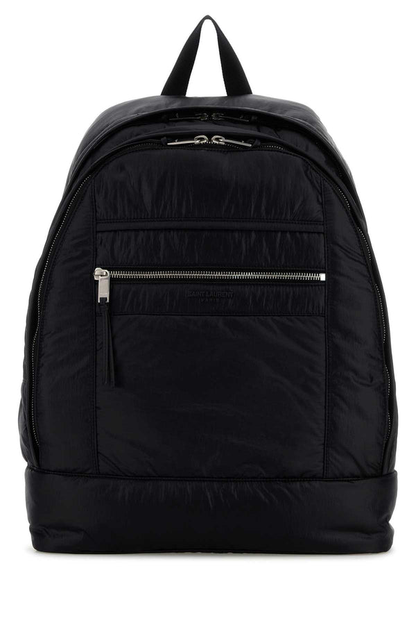 Saint Laurent City Exterior: 100% Fabric; Lining: 100% Fabric; Finishing: Silver metal backpack in black