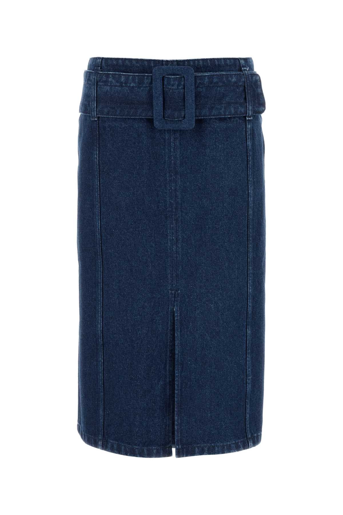 Denim Skrit Inkblue Exterior: Cotton Gonne
