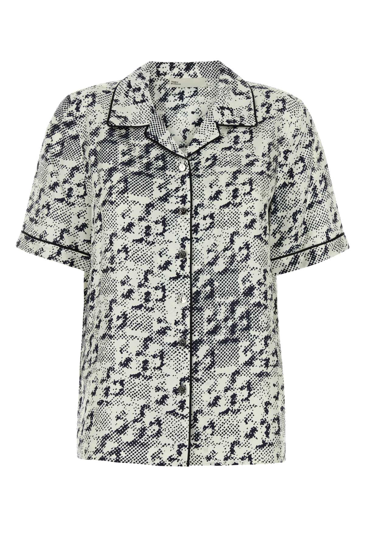 Printed Silk Shirt Ivoryblack Exterior: Camicie