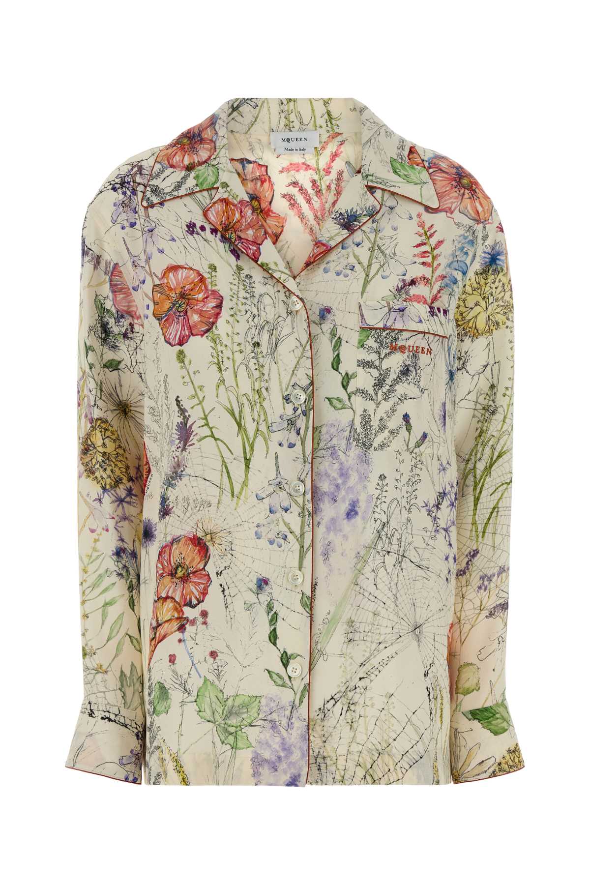 Printed Crepe Shirt Ivory Exterior: Viscose Camicie