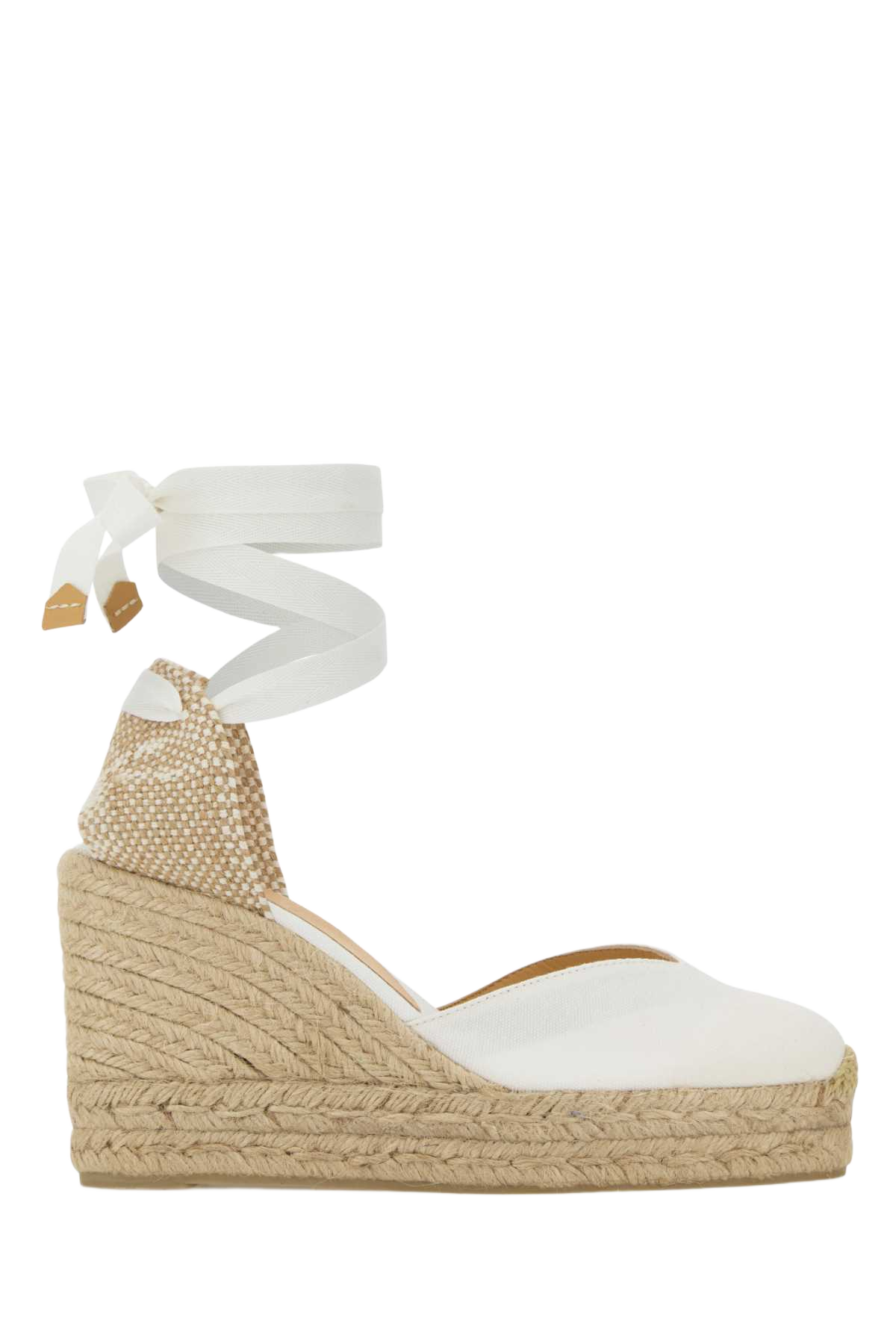 White Canvas Chiara Wedges Blanco Espadrillas