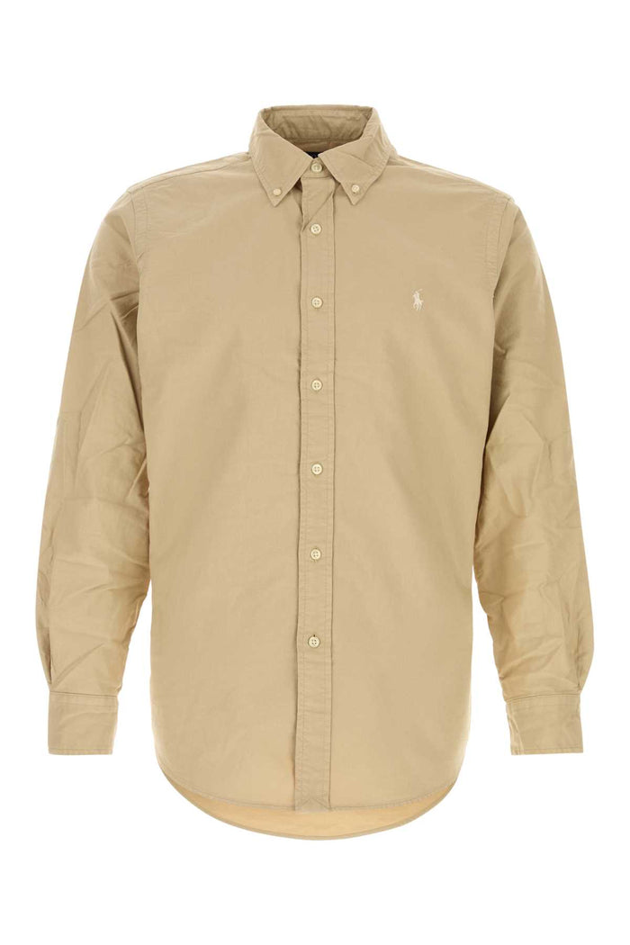 Beige Oxford Shirt Dunetan Exterior: Cotton Camicie