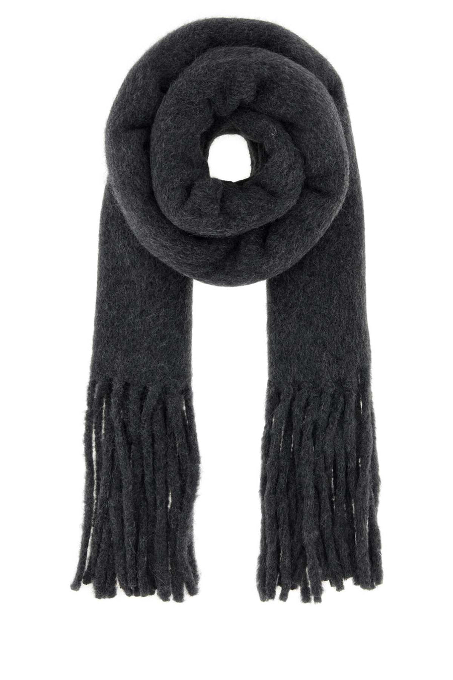 Loulou De Saison Anthracitemelange 90% Alpaca scarf in gray