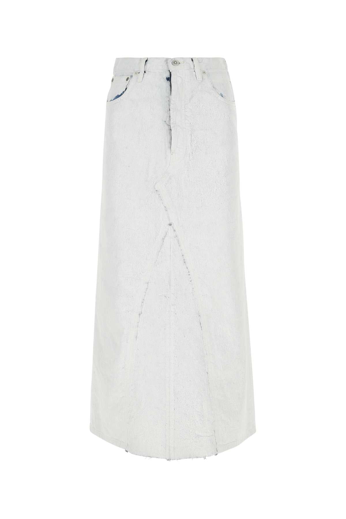 White Denim Skirt 967 Exterior: Cotton Gonne
