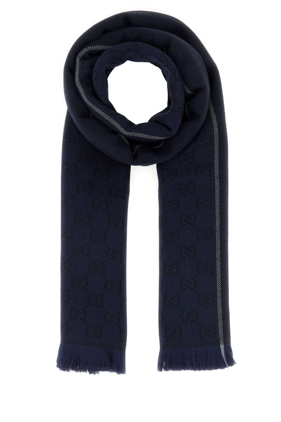 Gucci Gessy 100% Wool scarf in navy