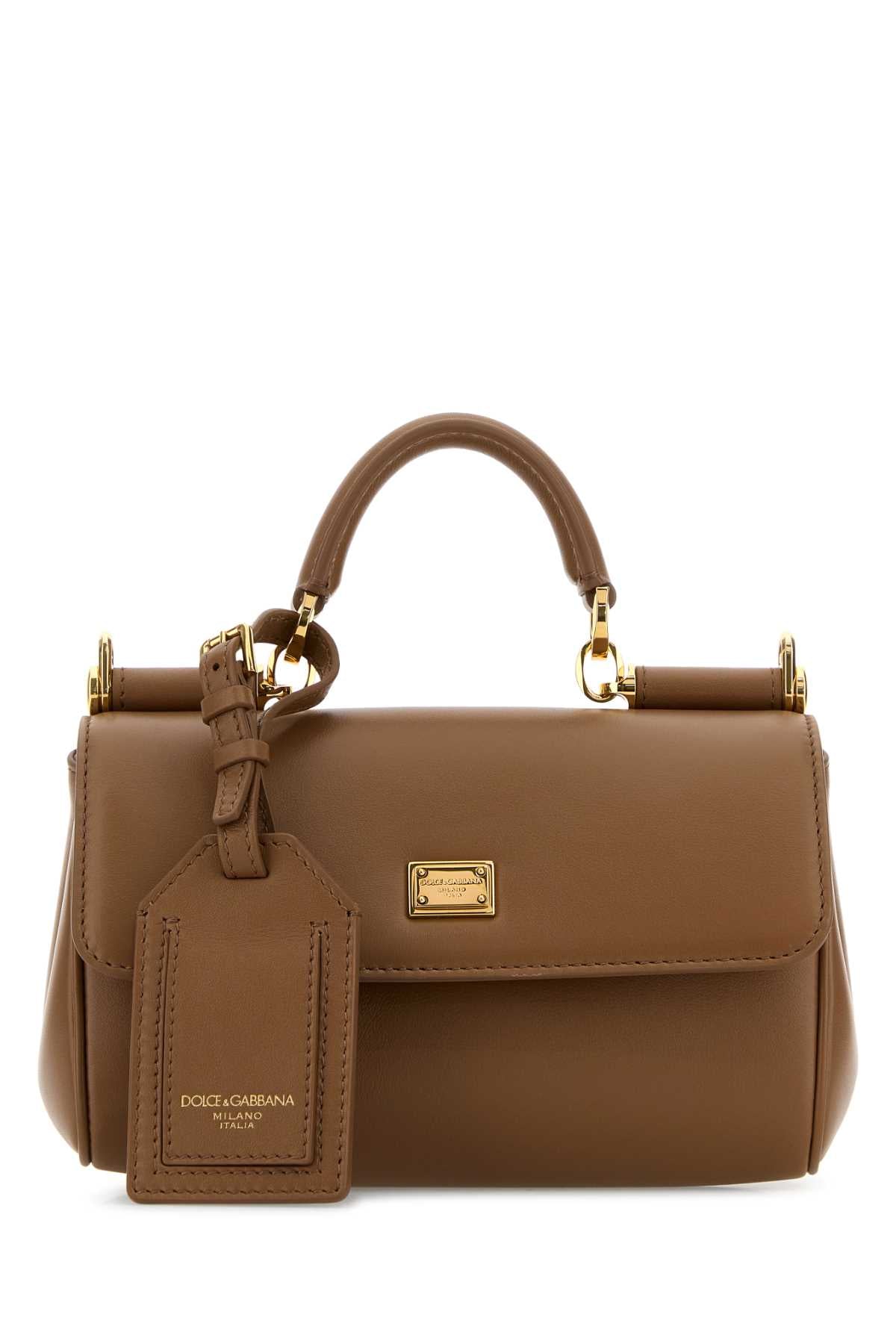 Biscuit Leather My Sicily Handbag Caramello Pvc Vitello Borse A Mano