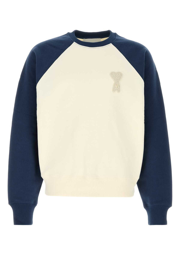 AMI Paris 100% Cotton sweatshirt in white