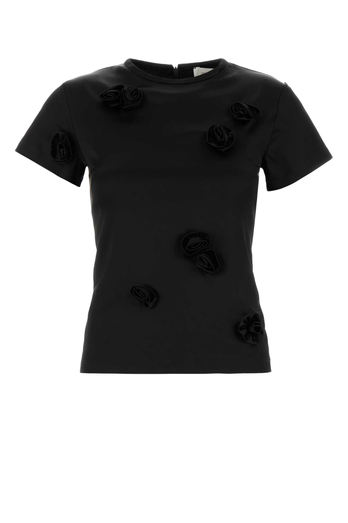 Black Satin Mendoza T-Shirt Nero