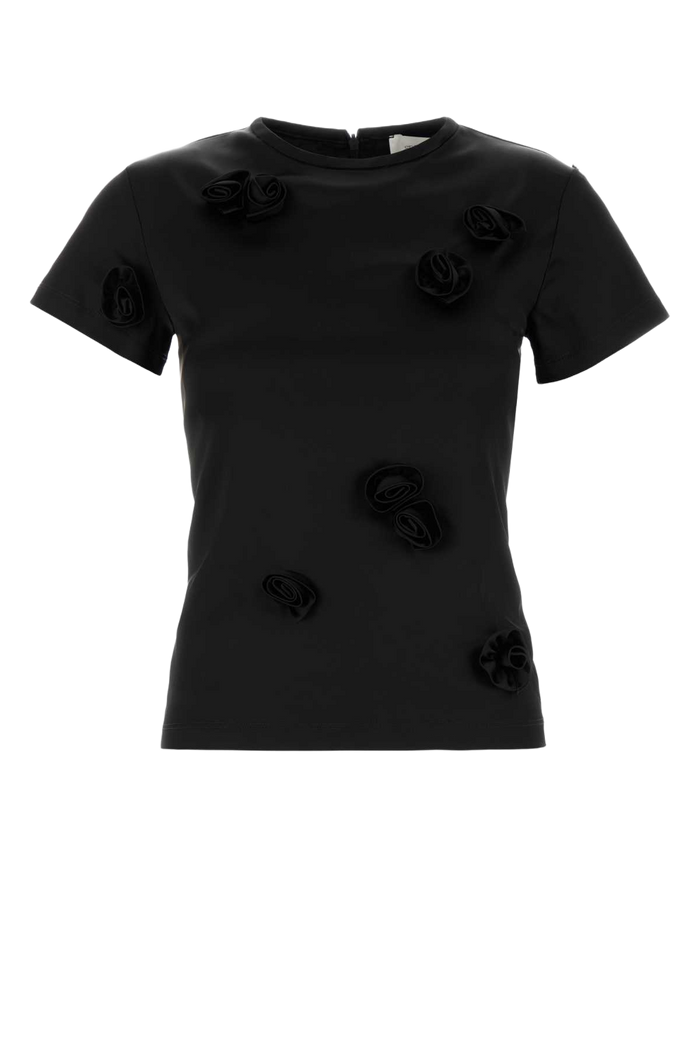 Black Satin Mendoza T-Shirt Nero