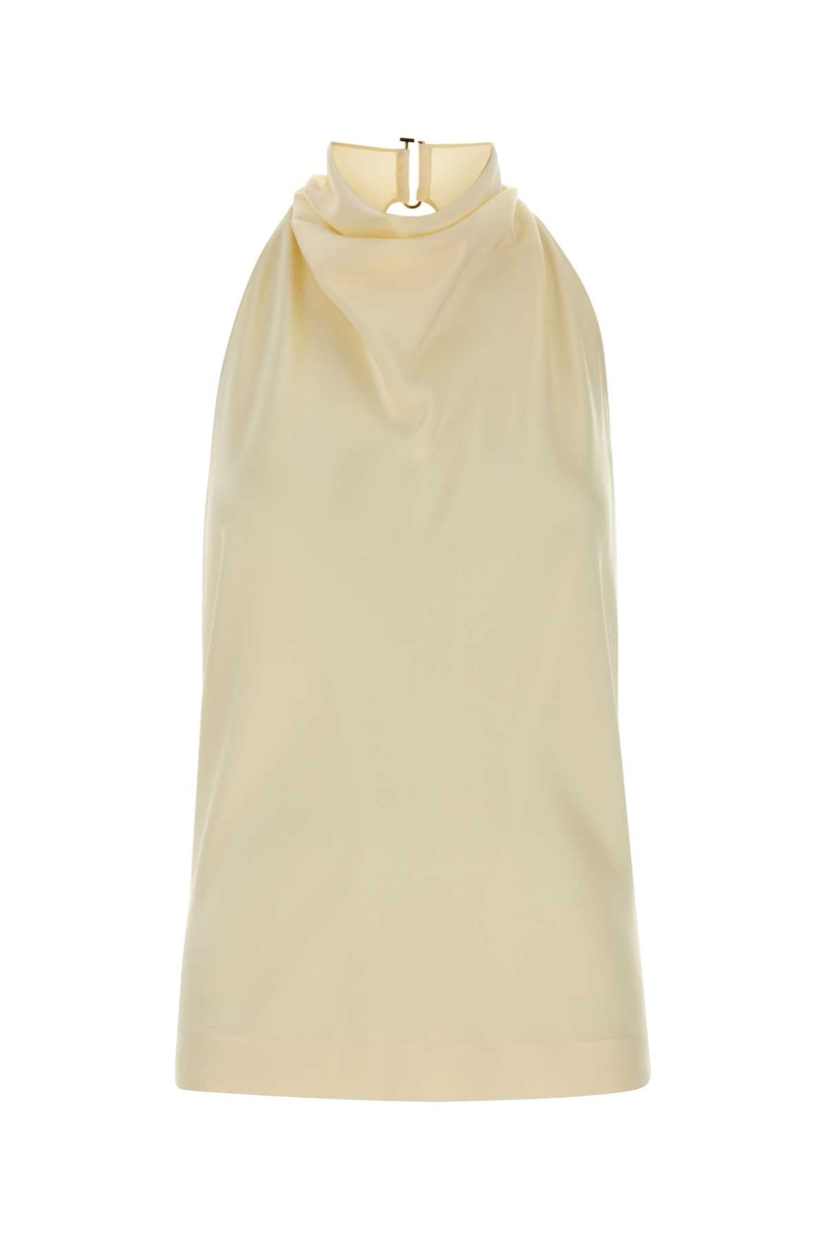 Cream Satin Top Buttermilk Dzamac Maglie