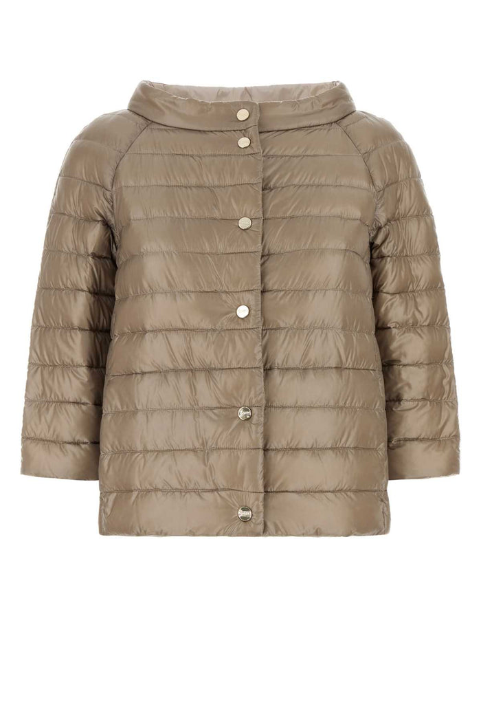 Cappuccino Nylon Reversible Down Jacket Tortorachantilly Piumini