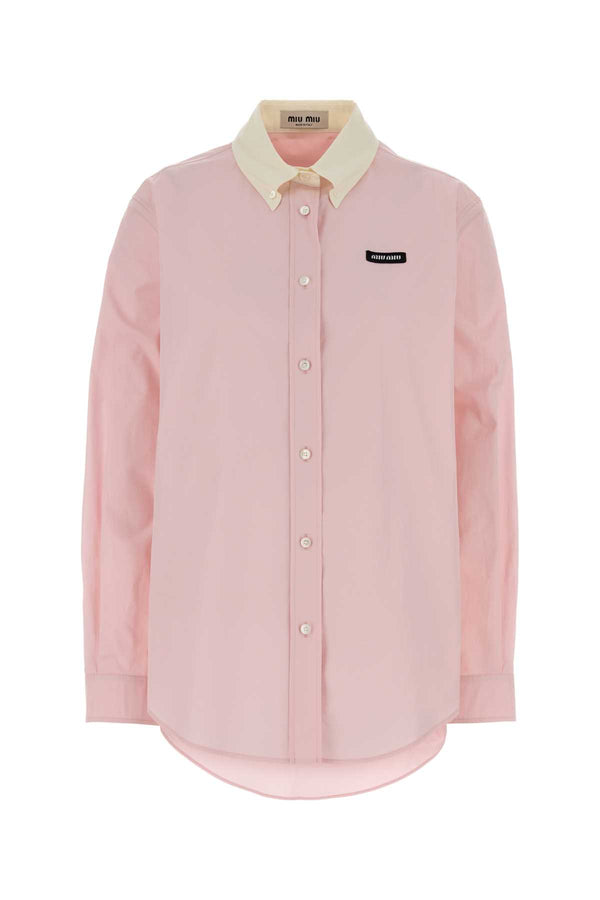 Miu Miu Exterior: 100% Cotton shirt in pink