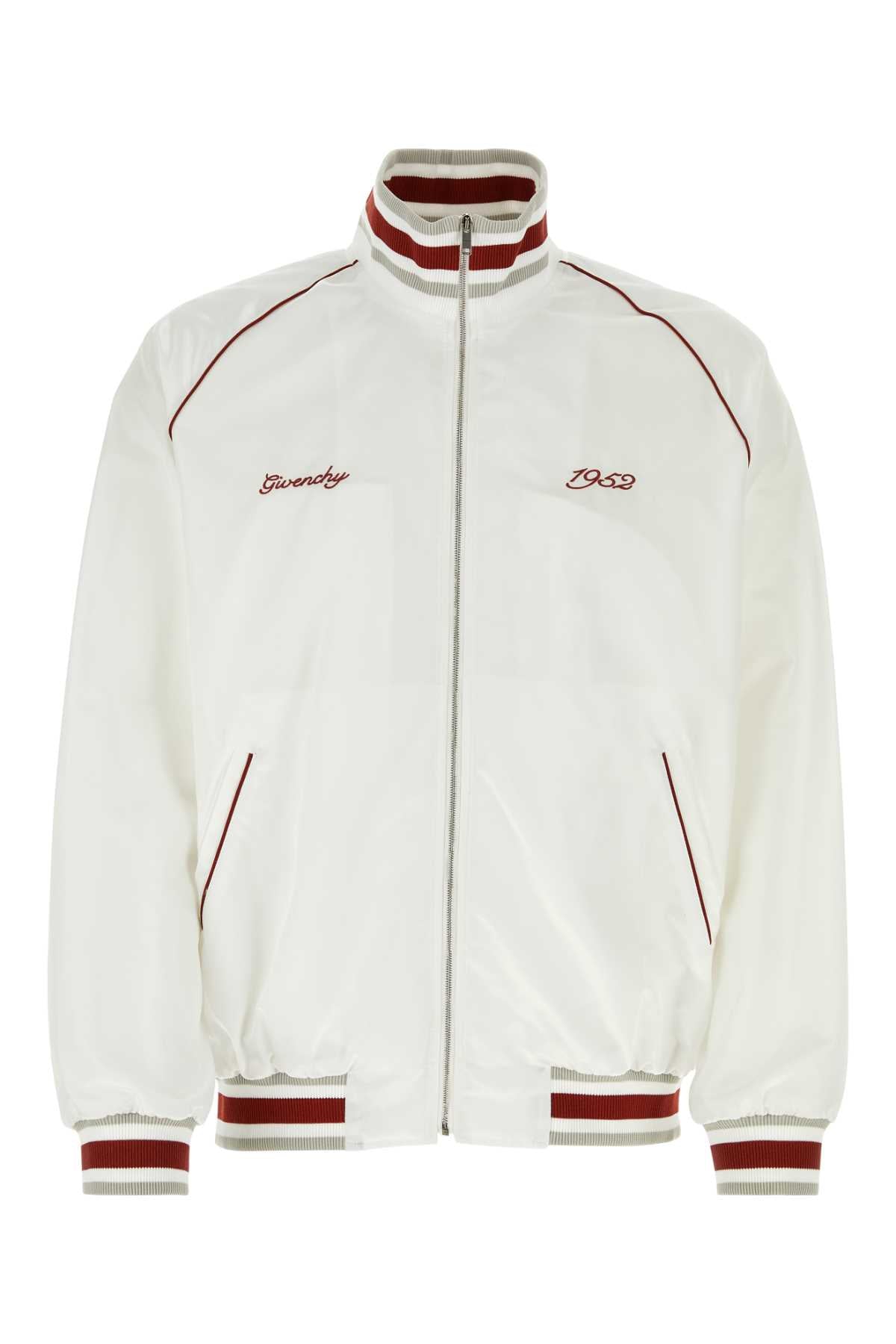 White Nylon Bomber Jacket Exterior: Lining: Giubbini