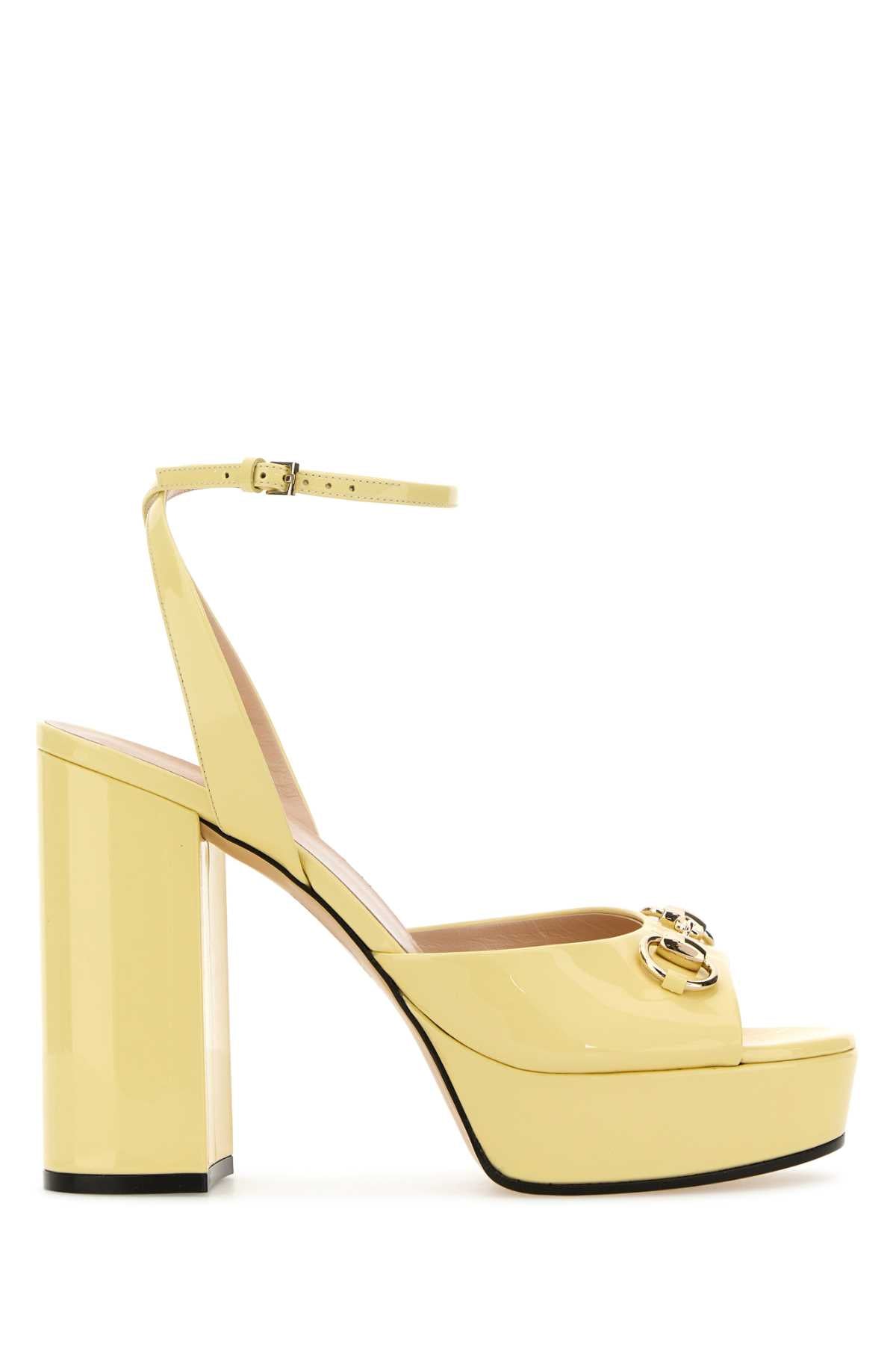 Yellow Leather Sandals Daylightyellow Calf Skin Sandali