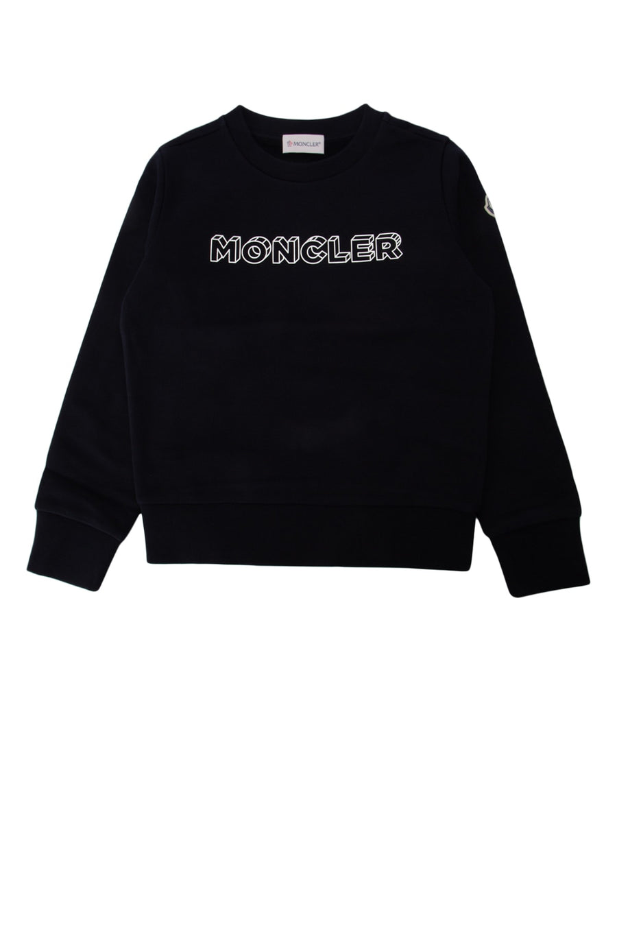 Moncler Jr 100% cotton sweatshirt in black